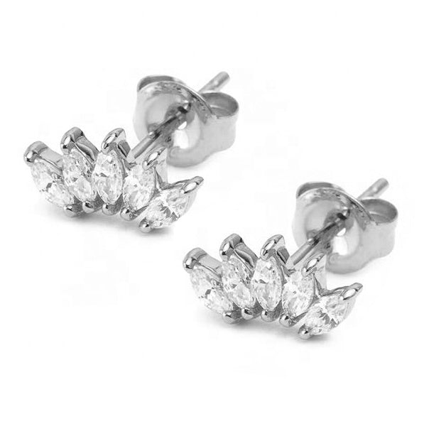 Aretes de Plata Pétalo 9MM