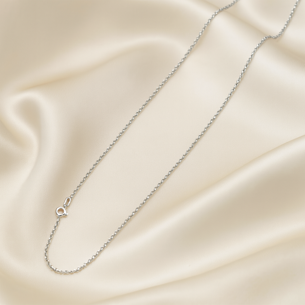 💎 Cadena Rolo PLATA - Look Oro Blanco | Nicola Joyería 🇨🇷