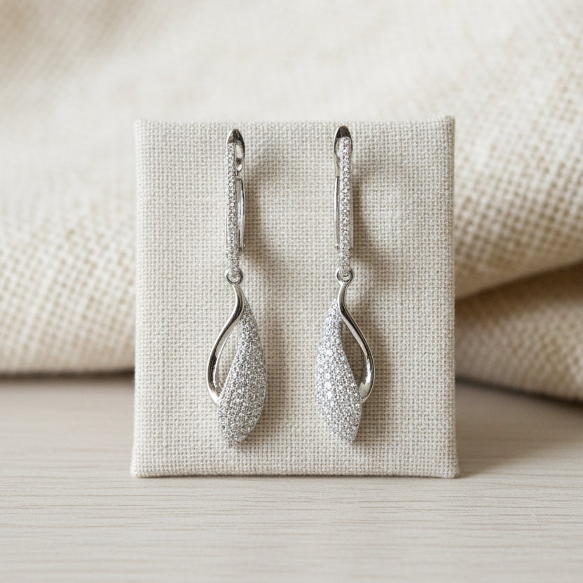 Argollas Acero Largos Con Circonitas
