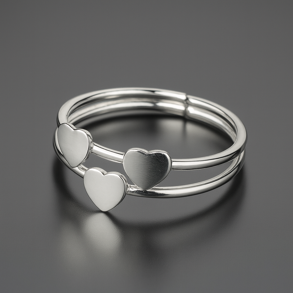 Anillo de Plata Trío Corazón