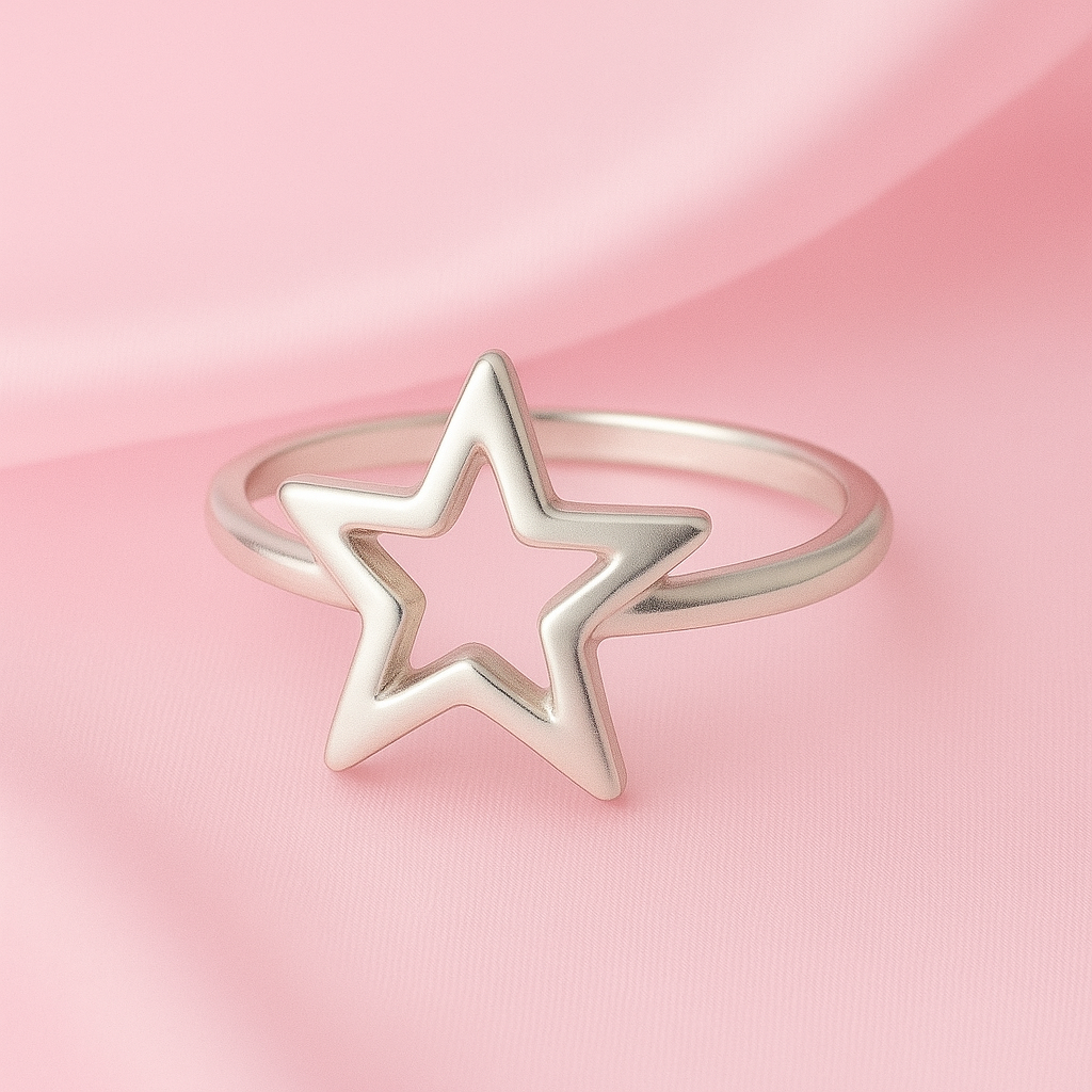Anillo de Plata Estrella Hueca
