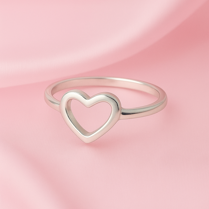 Anillo de Plata Corazón Hueco