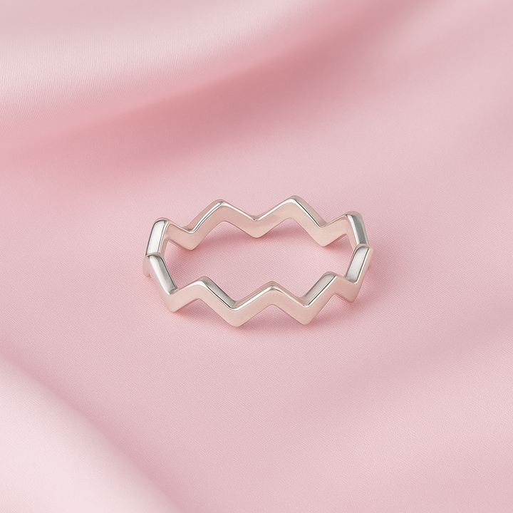 Anillo de Plata Zig Zag