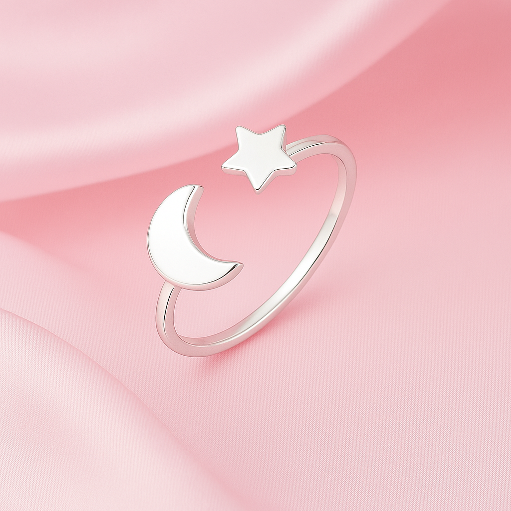 Anillo de Plata Luna y Estrella🌙⭐️