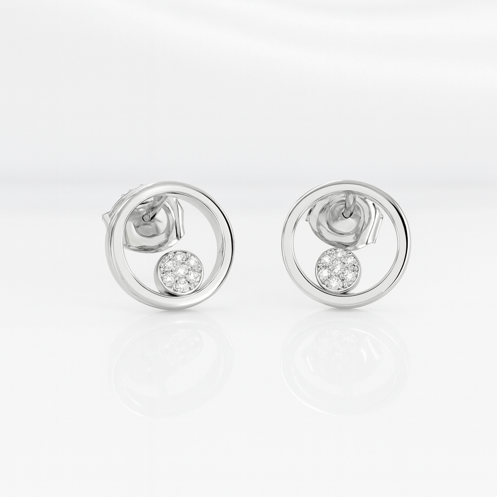 Aretes Plata Circulito Delgado Mini Brillo 8MM