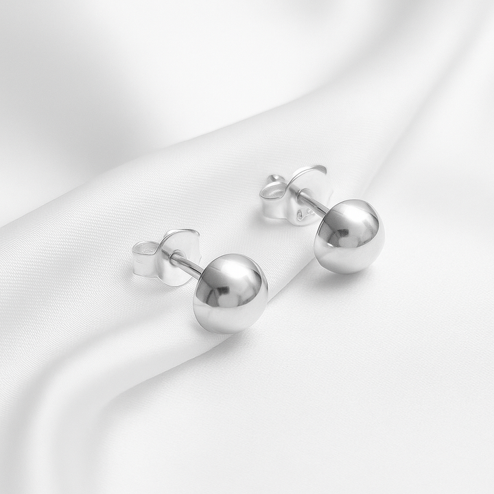 Aretes Plata ⚪️Media Bola 5MM