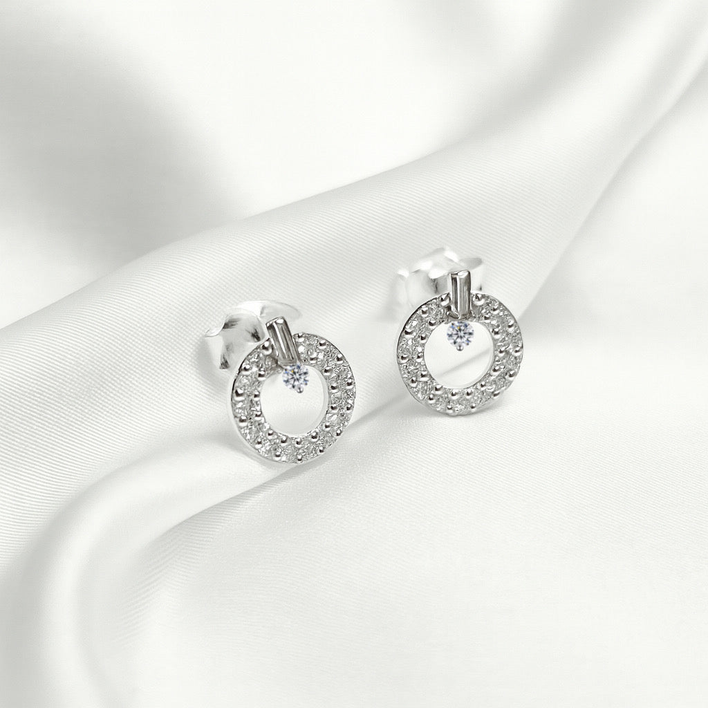 Aretes Plata Circulo Palito  7MM