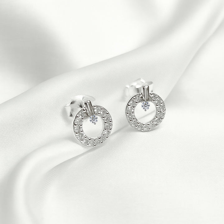 Aretes Plata Circulo Palito  7MM