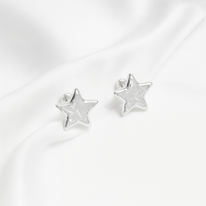 Aretes Estrella Bicel 6MM Plata