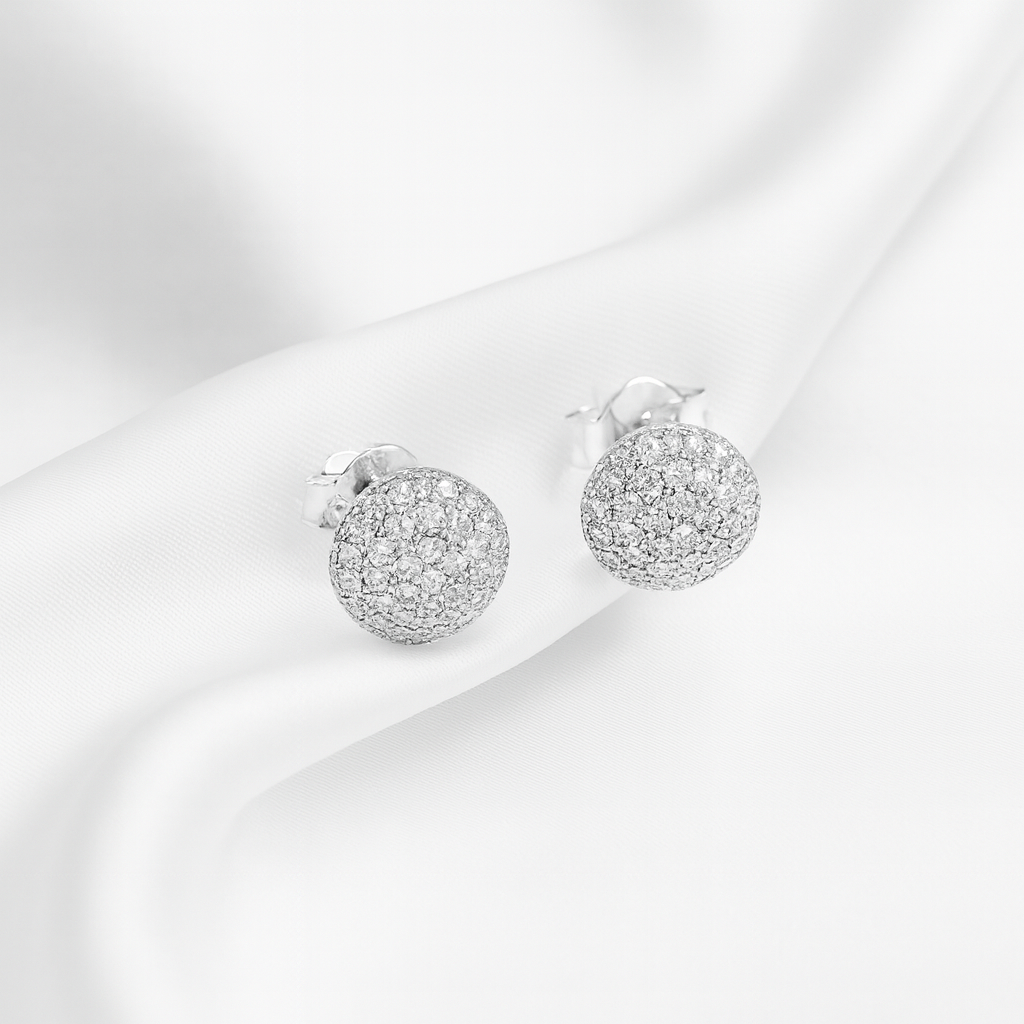 Aretes Plata 🔴 Circulo Decorado Cuadrados