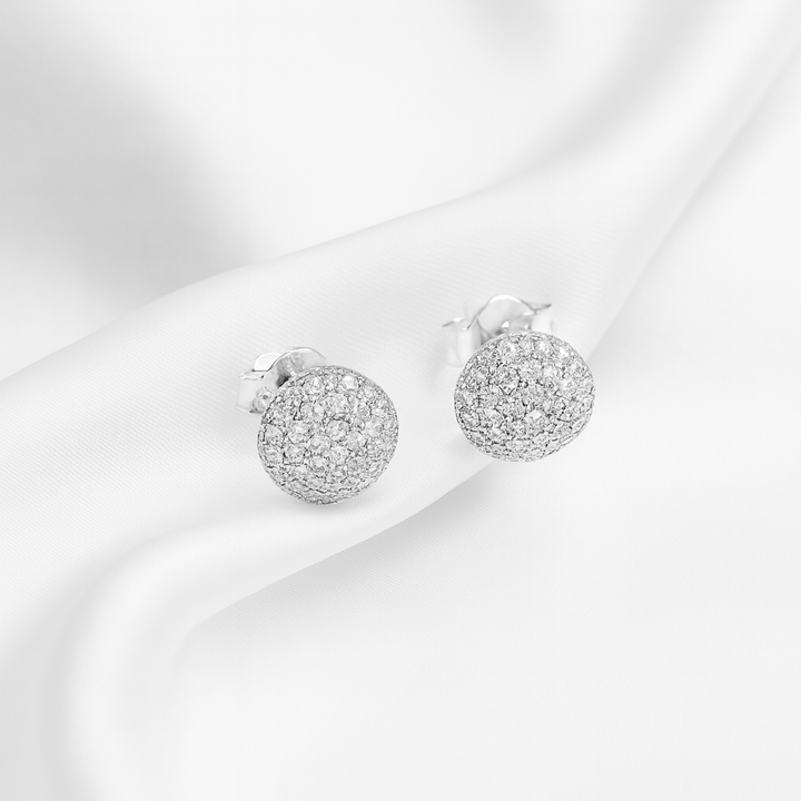 Aretes Plata 🔴 Circulo Decorado Cuadrados