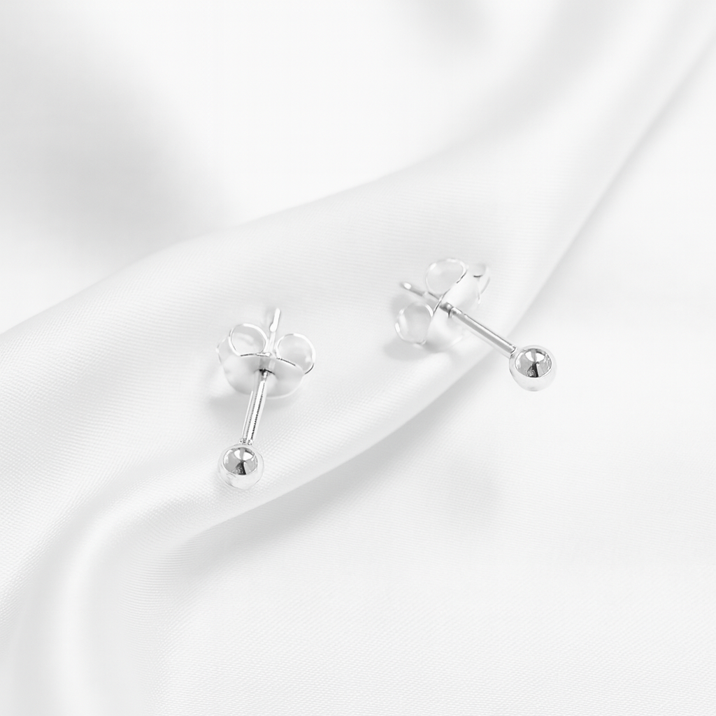Aretes de Plata Bola 3MM