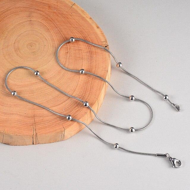 Cadena Acero 🍡 Bolitas Plateada