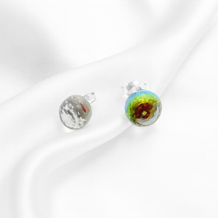 Aretes Bola Tornasol 10MM Plata