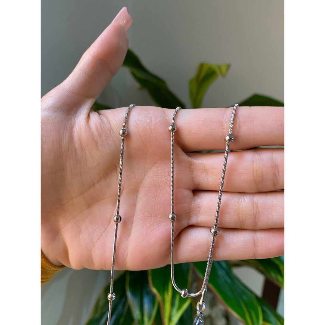 Cadena Acero 🍡 Bolitas Plateada