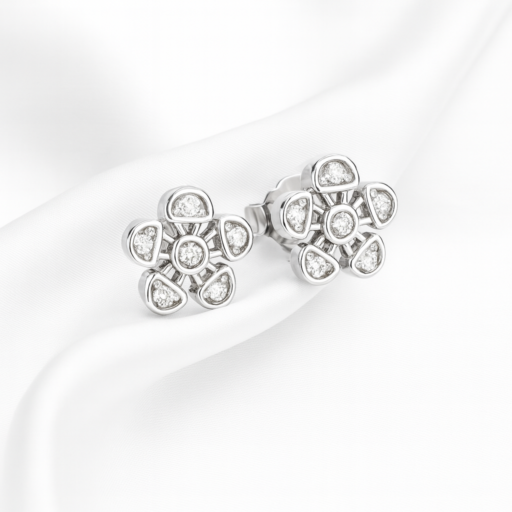 Aretes de Plata Flor 8MM