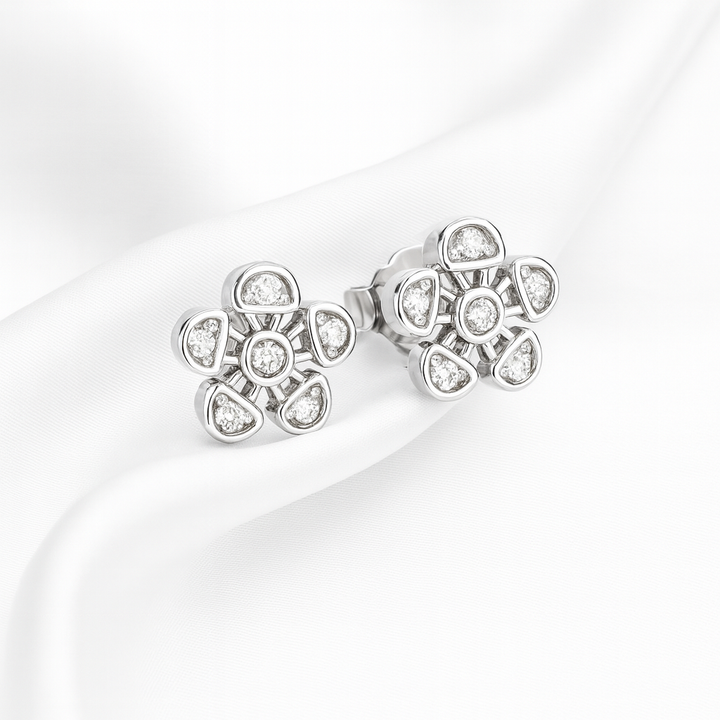 Aretes de Plata Flor 8MM