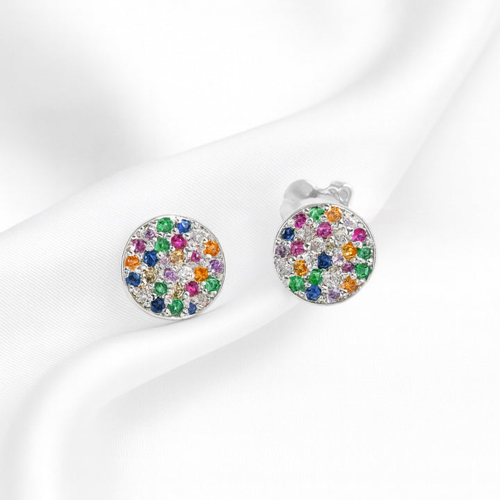 Aretes de Plata Redondo Colores