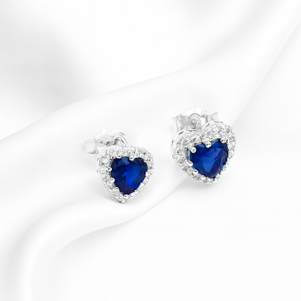 Aretes de Plata Corazón 💙