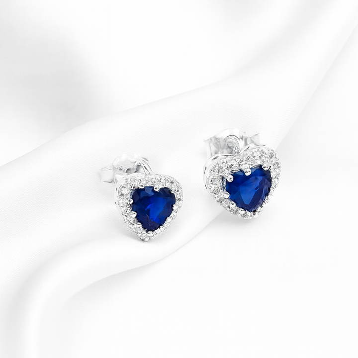 Aretes de Plata Corazón 💙