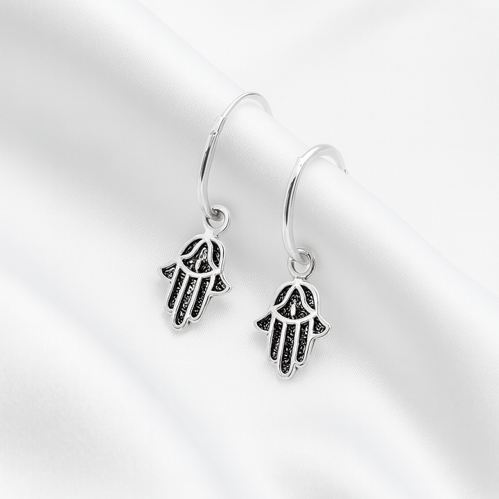 Argollas Colgantes Mano de Fátima 🪬