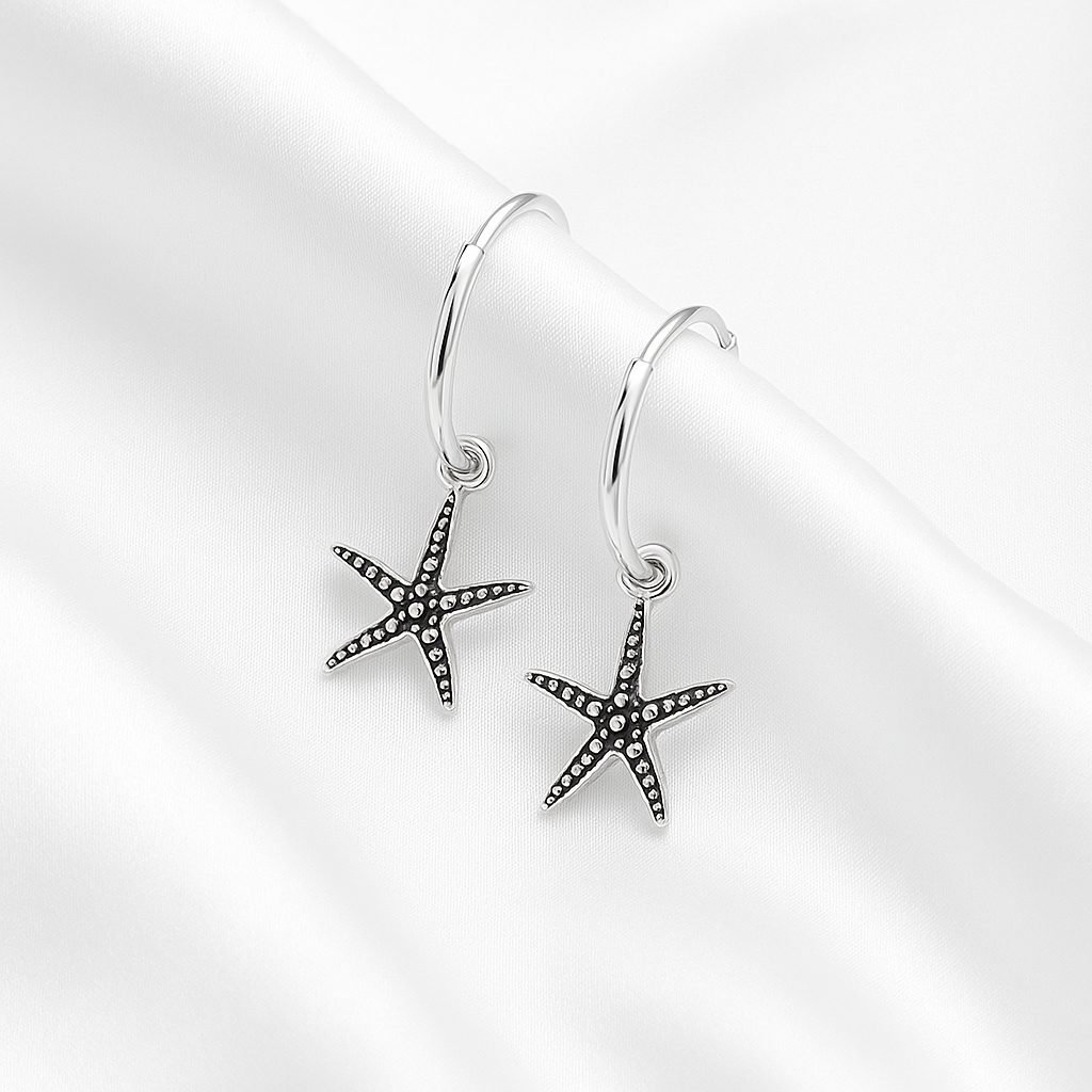 Argollas Colgantes Estrella Mar