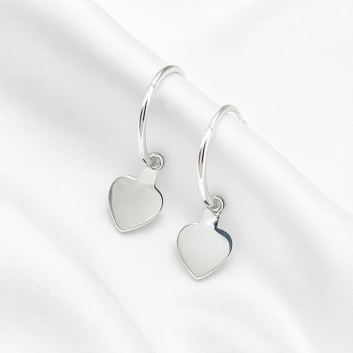 Argollas Colgantes Corazones Planos