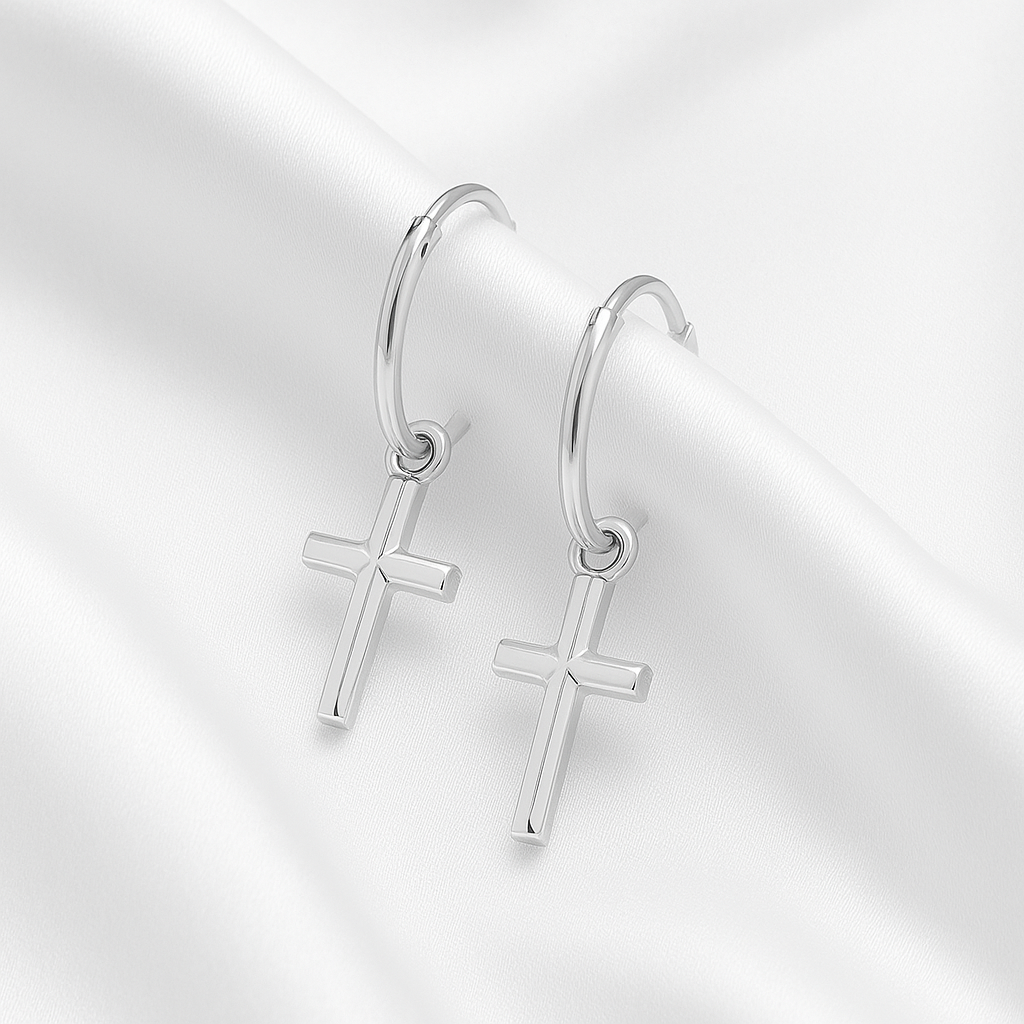Argollas Colgantes Cruz