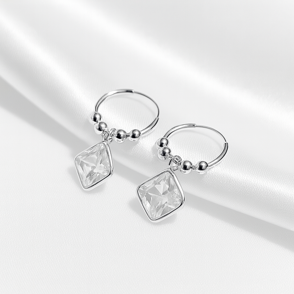 Argollas de Plata Cuadrado 12MM