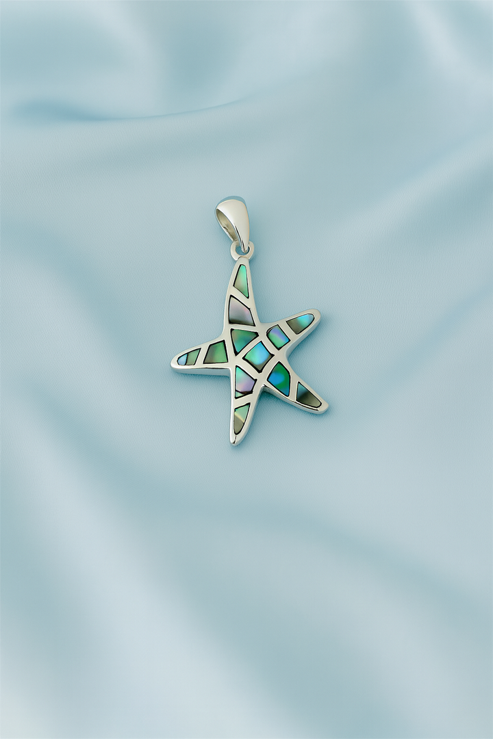 Dije de Plata Estrella de Mar Abulón 15MM