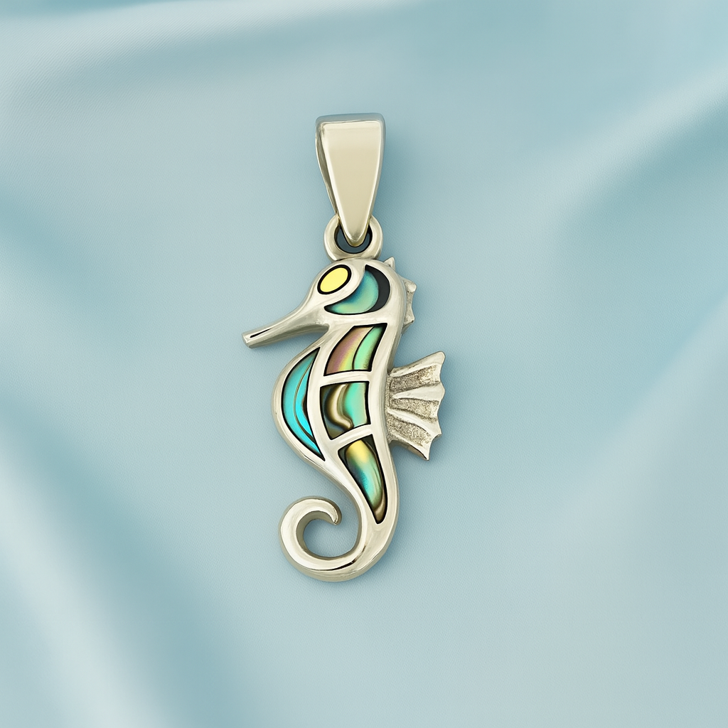 Dije de Plata Caballito de Mar Abulón