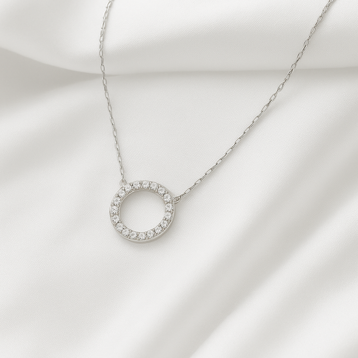Collar Plata Circulo Pequeño