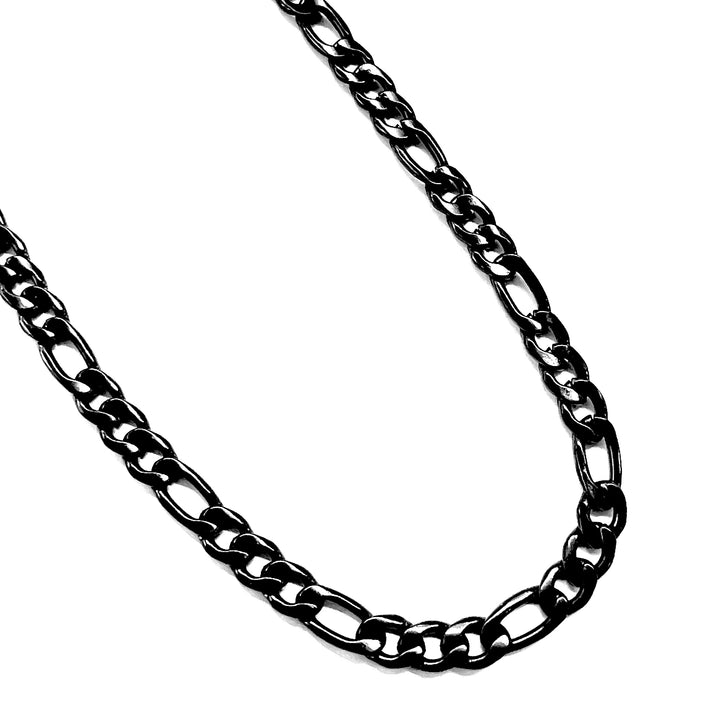 Cadena Acero 6MM Figaro Negra 60CM