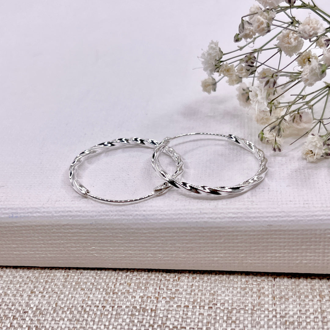 Argollas Melcochas Sinfín 25 MM Plata