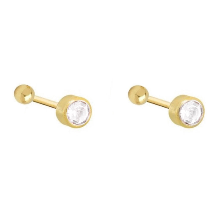Aretes de Oro 10k Cilindro 2.5MM