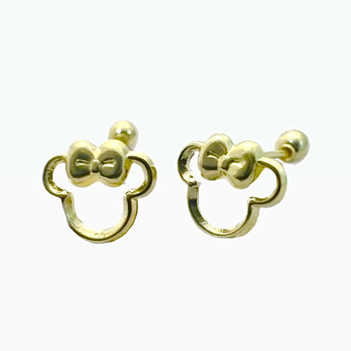 Aretes de Oro 10k Minnie 8MM