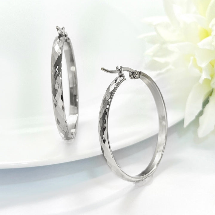 Argollas Verano 30MM Plateado Acero