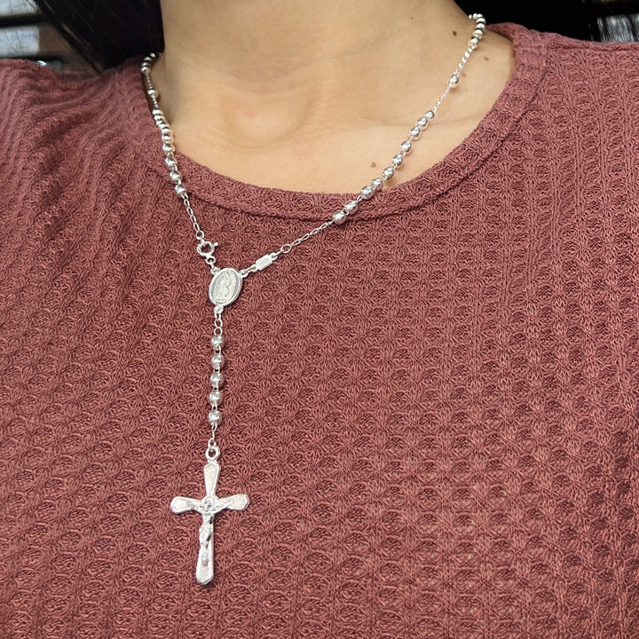 Rosario Plata Virgen Guadalupe 4MM