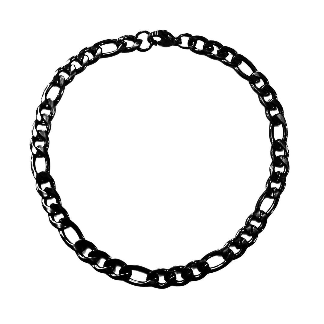 Pulsera Acero Figaro Negra 5MM