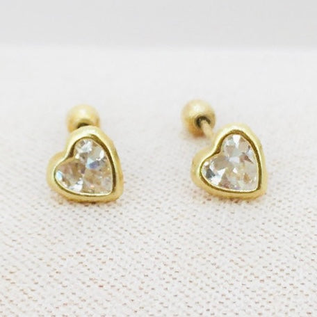 Aretes de Oro 10k Corazón Bicel 5MM