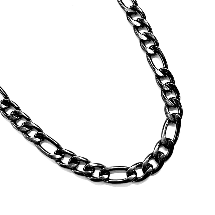 Cadena Acero 5MM Figaro Negra 60CM