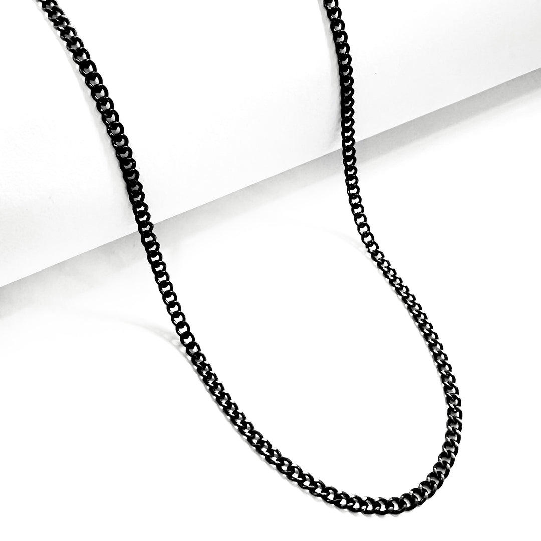 Cadena Acero 2MM Curb Negra 60CM