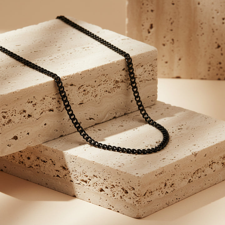 Cadena▪️Acero 2MM Curb Negra 60CM