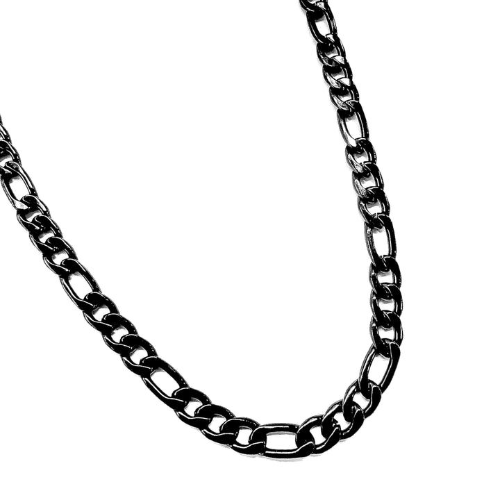 Cadena Acero 8MM Figaro Negra 60CM