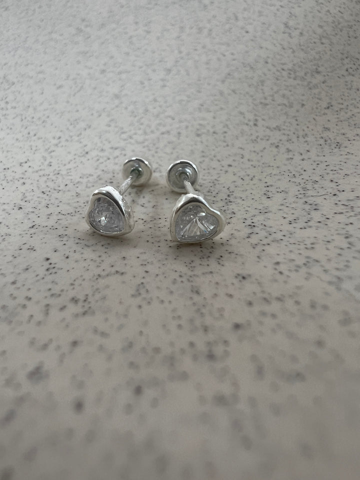 Aretes Corazón Bicel 5MM Plata