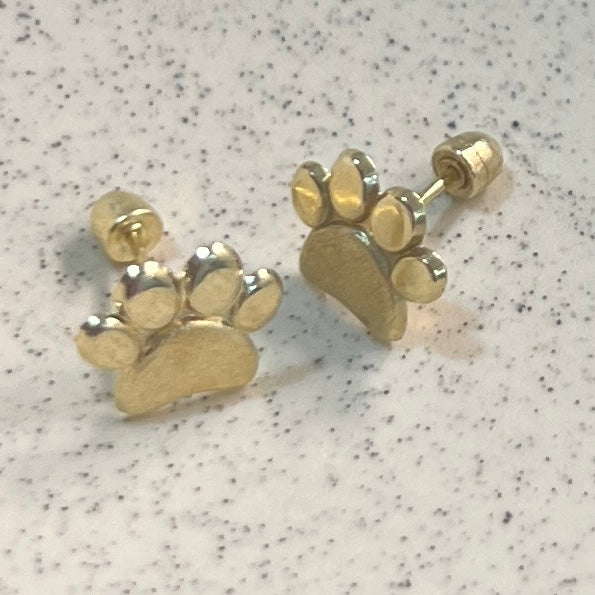 Aretes de Oro 10k Huellita 7MM
