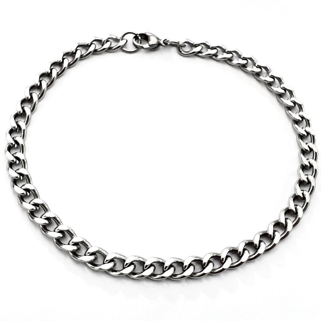 Pulsera Acero Curb Plateada 5MM