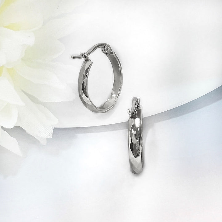 Argollas Verano 15MM Plateado Acero