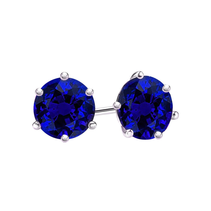 Aretes Capella Azul 8MM Plata