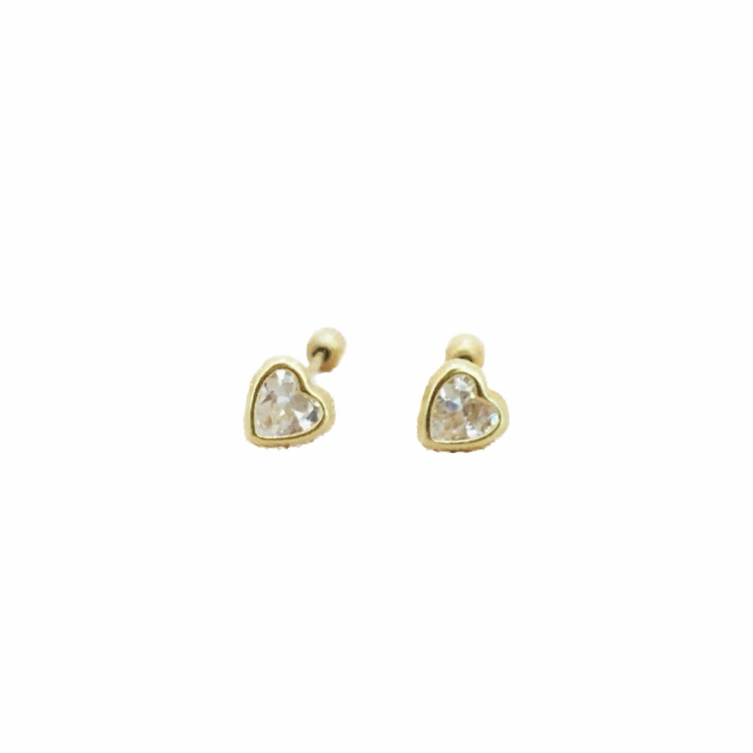 Aretes de Oro 10k Corazón Bicel 3MM